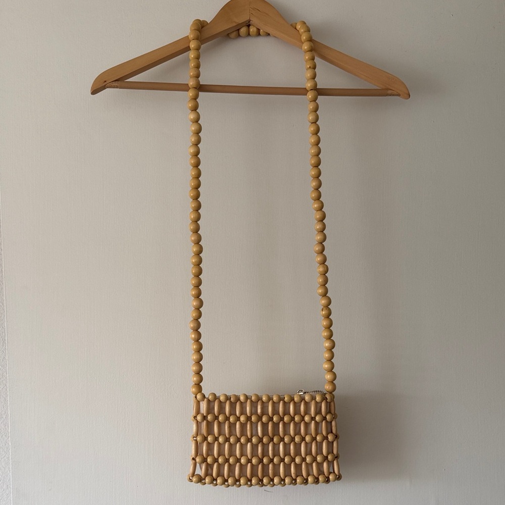 a new day Wooden Beaded Crossbody Bag